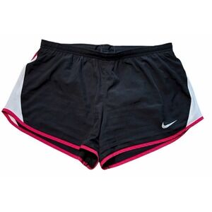 Nike Womens Dry-fit Running Shorts Black Hot Pink Size Large Lined